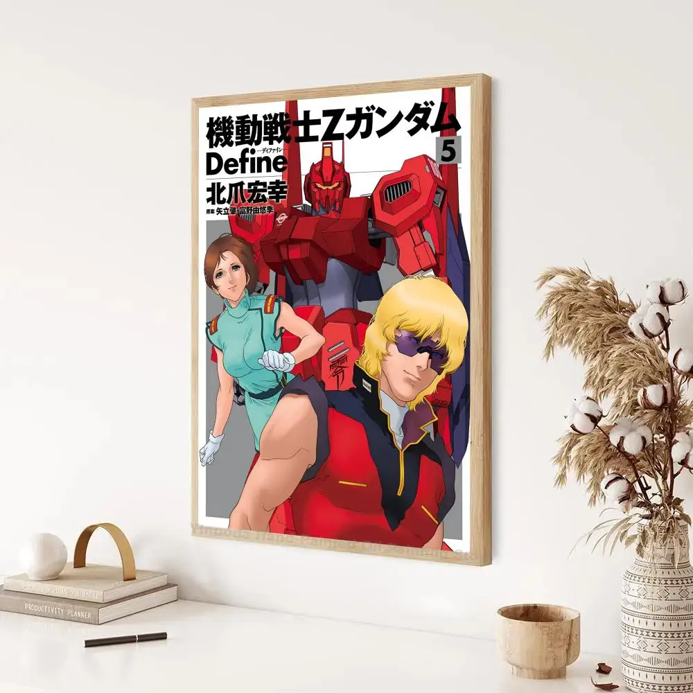 Affiche d'anime Gundam imbibée mobile, peinture décorative, autocollant mural de chevet, chambre à coucher, salon, entrée, décoration de la maison, 73