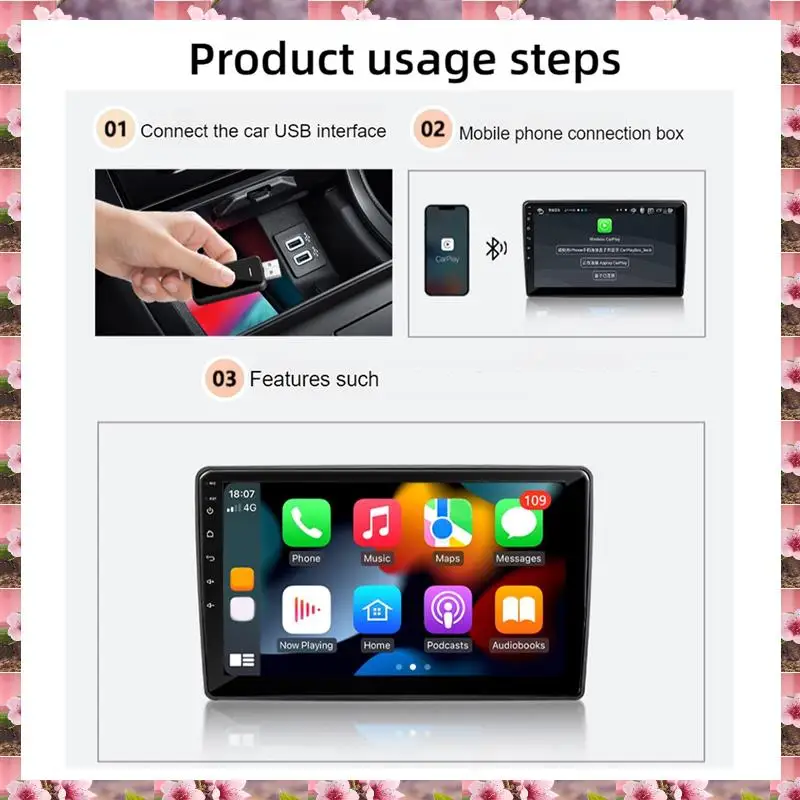 

2025 2In1 Mini Adapter For Phone - Plug & Play Car Accessory Converts Wired Connections To Wireless Via Bluetooth & Wifi,2In1 Mi