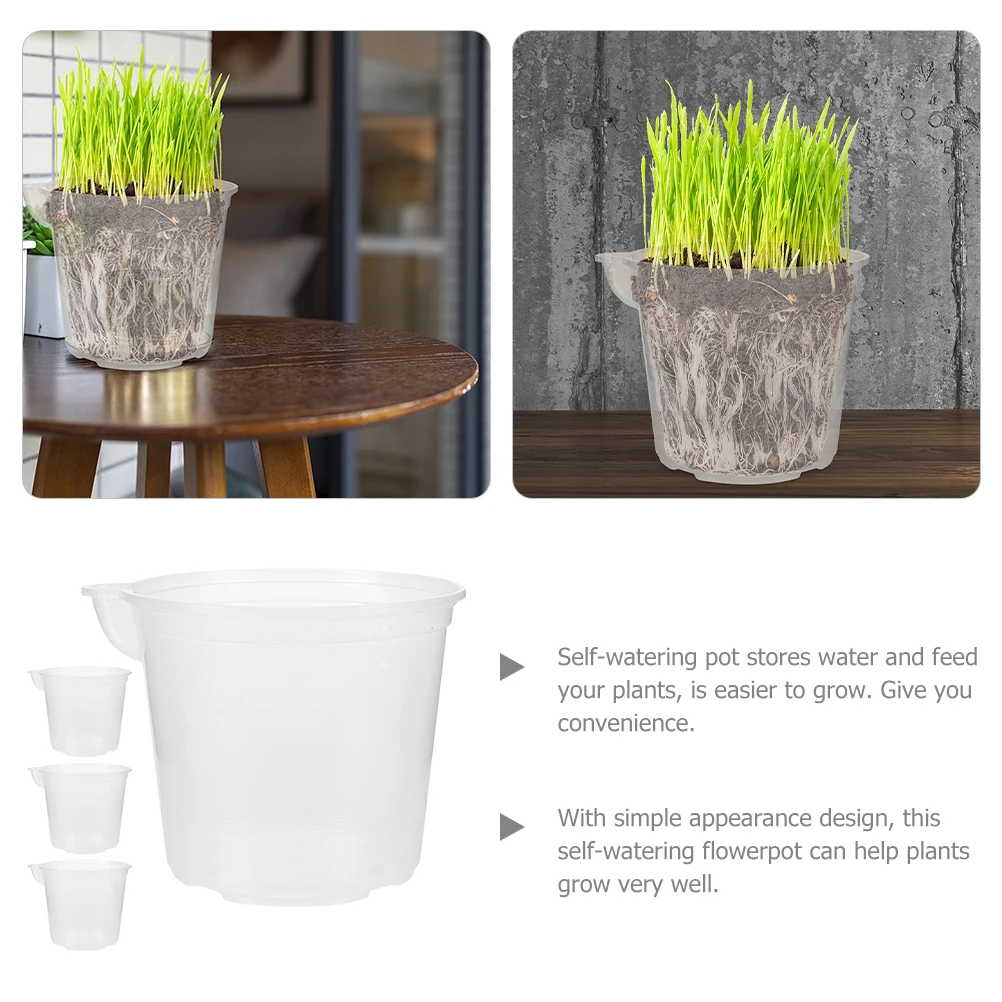 

4 Pcs Planter Automatic Water Absorbent Flower Pot Self Watering Plastic Orchid Pots