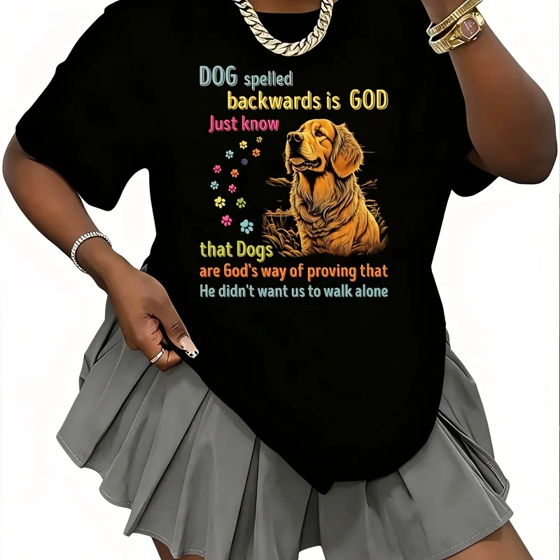 Dog Spelled Backwards Is God Just Know Women's 100% Cotton T-Shirt Fun Print Short Sleeve Top Casual Round Neck Tee S-5Xl