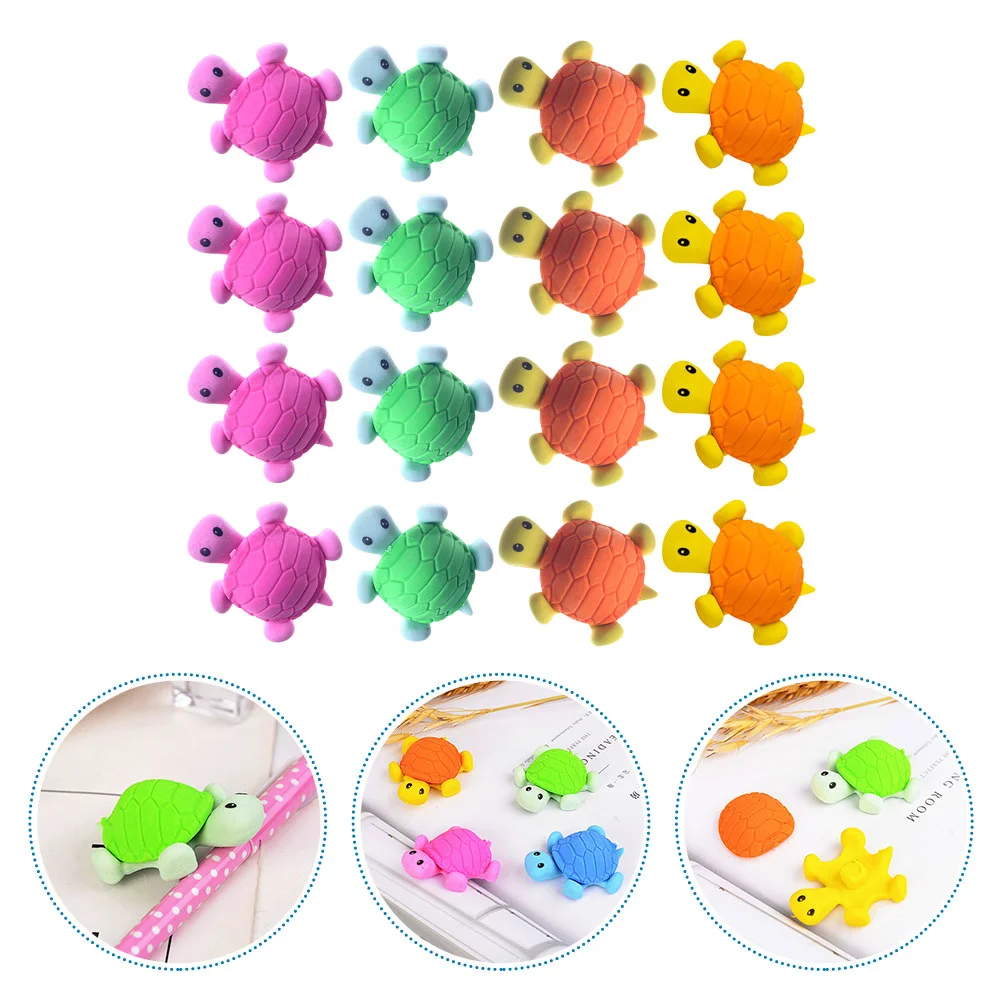 24Pcs Decorative Tortoise Eraser Student Child Turtle Eraser Gift (Random Color)