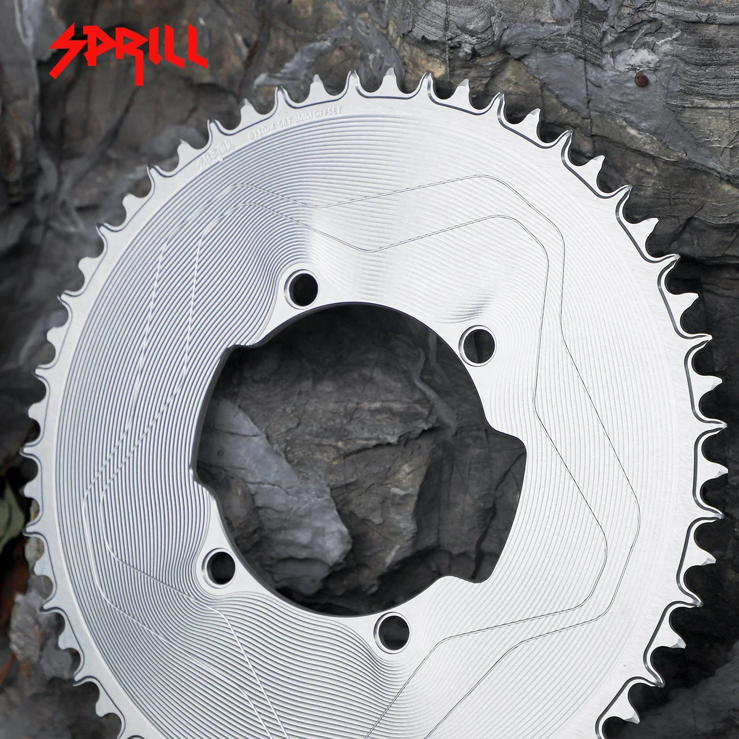 SPRILL 110BCD 3mm offset AERO Narrow Wide Chainring 46-58T Applicable to SRM 9 Power Meter  9/10/11/12 speed standard chains