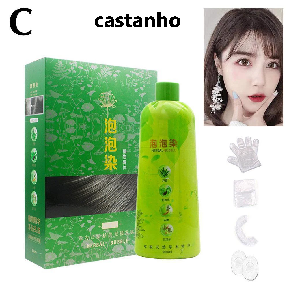 Randloses Shampoo 3 in 1 schwarzes Haar färbemittel Shampoo pflegt langlebig für Männer Frauen blasen grau Haar färbemittel Shampoo 500ml