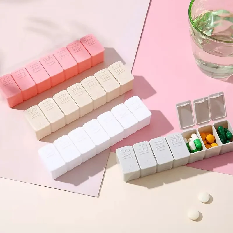 Weekly Pill Box Travel Medicine Storage Pill Case Organizer Drug Container Tablet Dispenser Plastic Independent Lattice