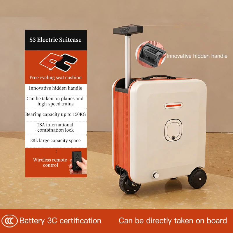 

checked baggage allowed carry-on luggage lightweight remote-controlled rideable electric suitcase