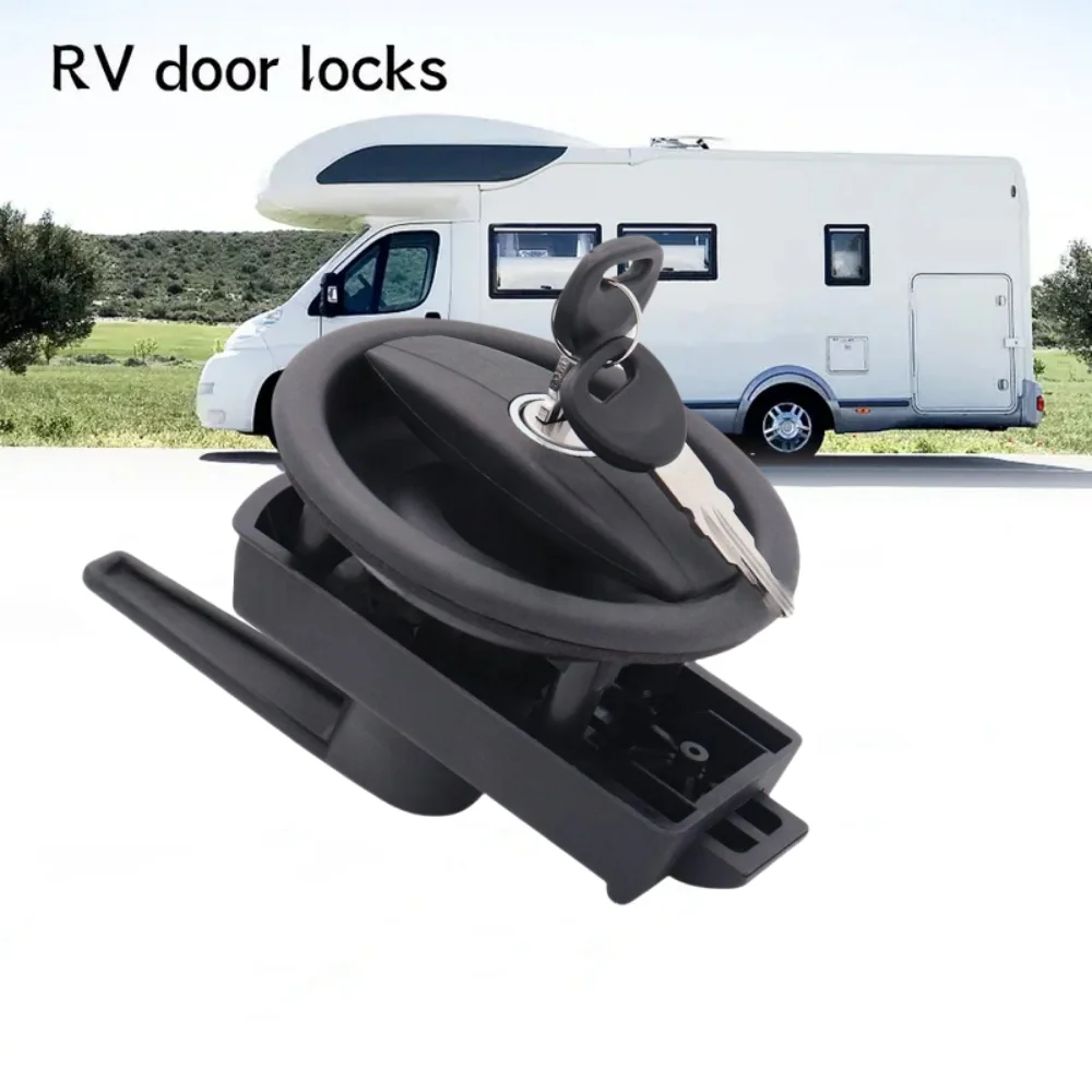 

Zinc Alloy Circular Caravan Motorhome Complete Door Lock C/W Barrel Right Hand Invisible Concealed Heavy-Duty Door Lock Black