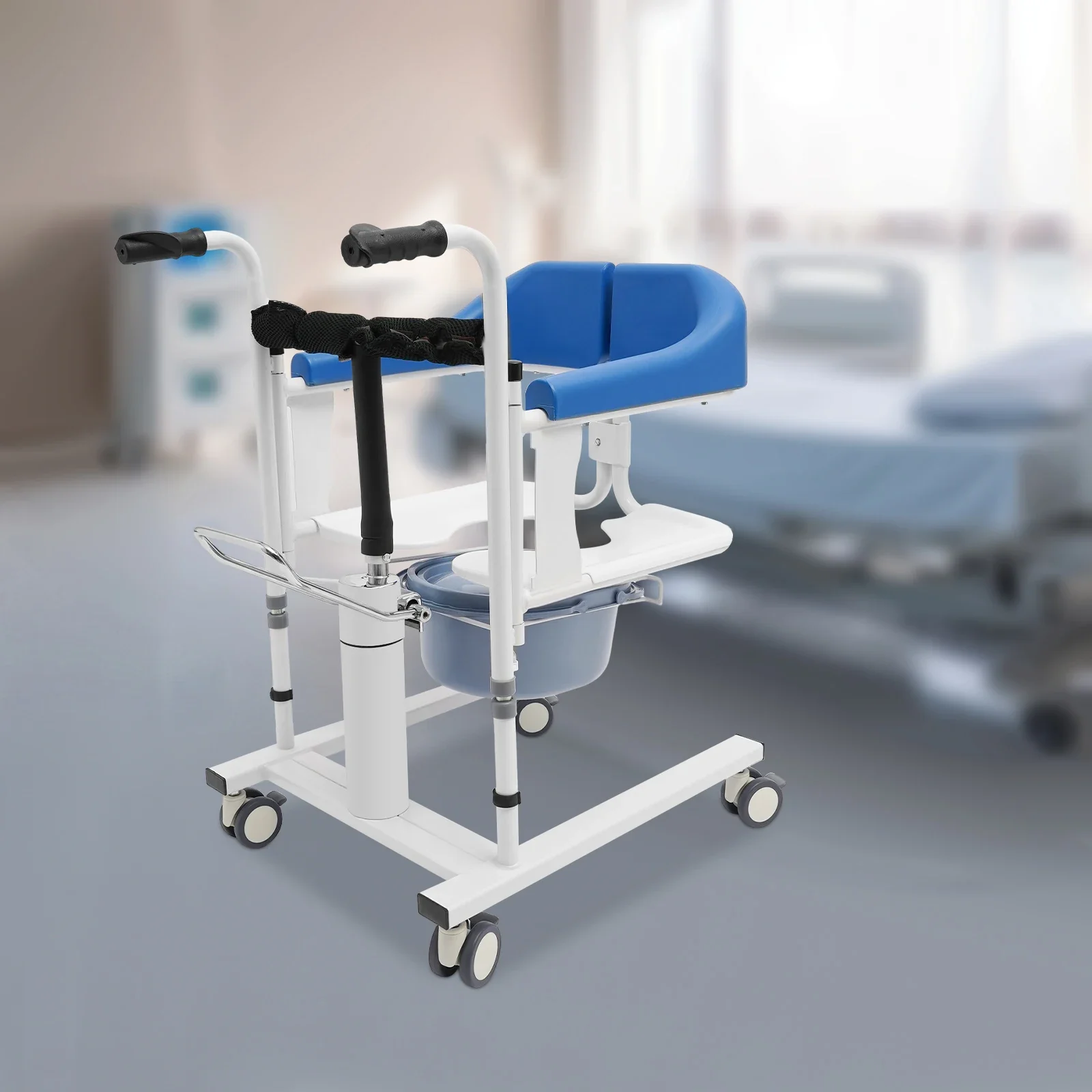 

Hydraulic Patient Lifting Chair With Potty, Lightweight Transport With 180° Split Seat For Elderly, Disabled