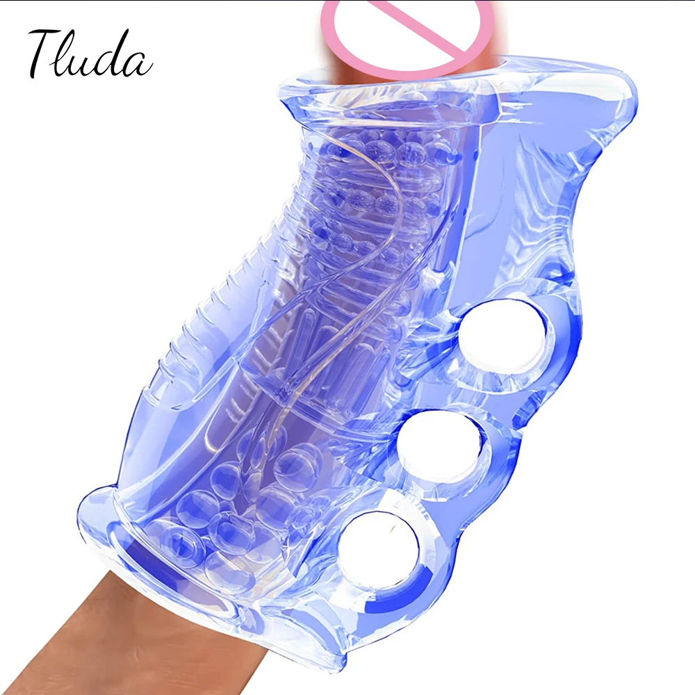 Male Masturbator Silicone Pocket Pussy Vagina Masturbation Handjob Glans Penis Massager Open-Ended Adult Sex Toy for Men