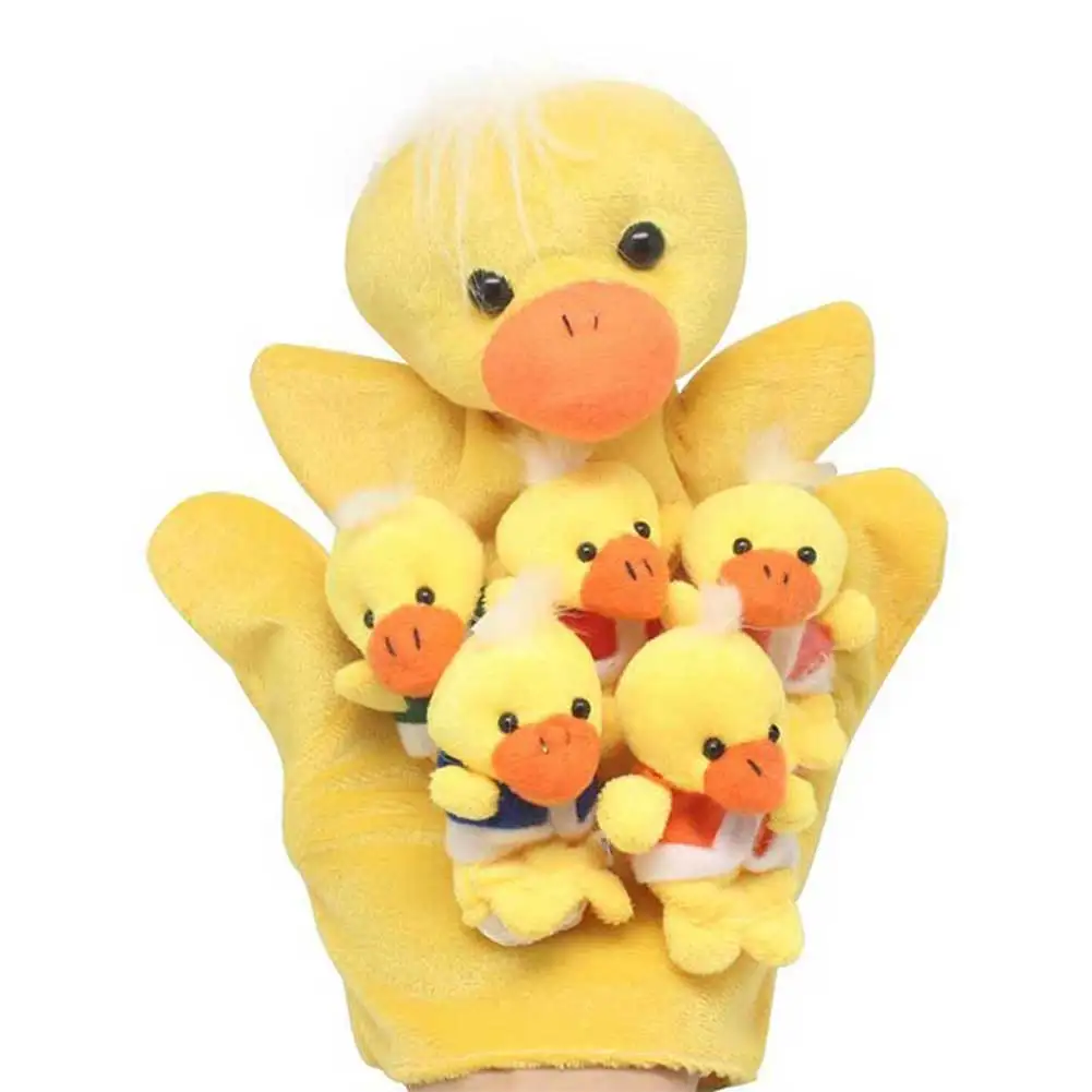 Cute Five Little Ducks Animals Hand Finger Puppets Story Telling Nursery Fairy Tale Kids Birthday Christmas Gift