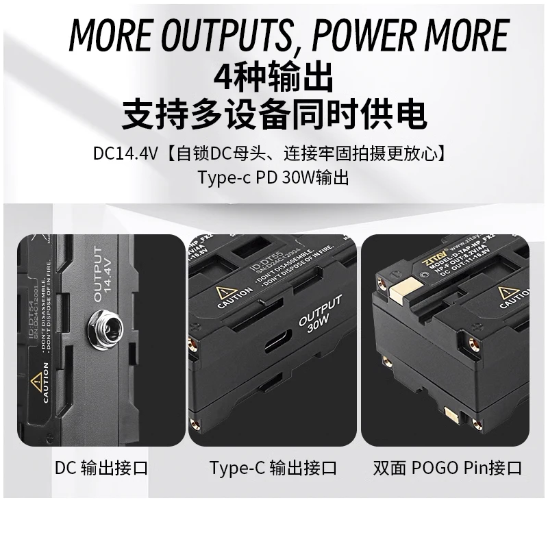 Bateria do manequim com saídas duplas, D-Tap para F550, F970, Tipo-C, Acoplador DC, Câmera, Atomos, Gravador, Vídeo, Transmissor de Sinal