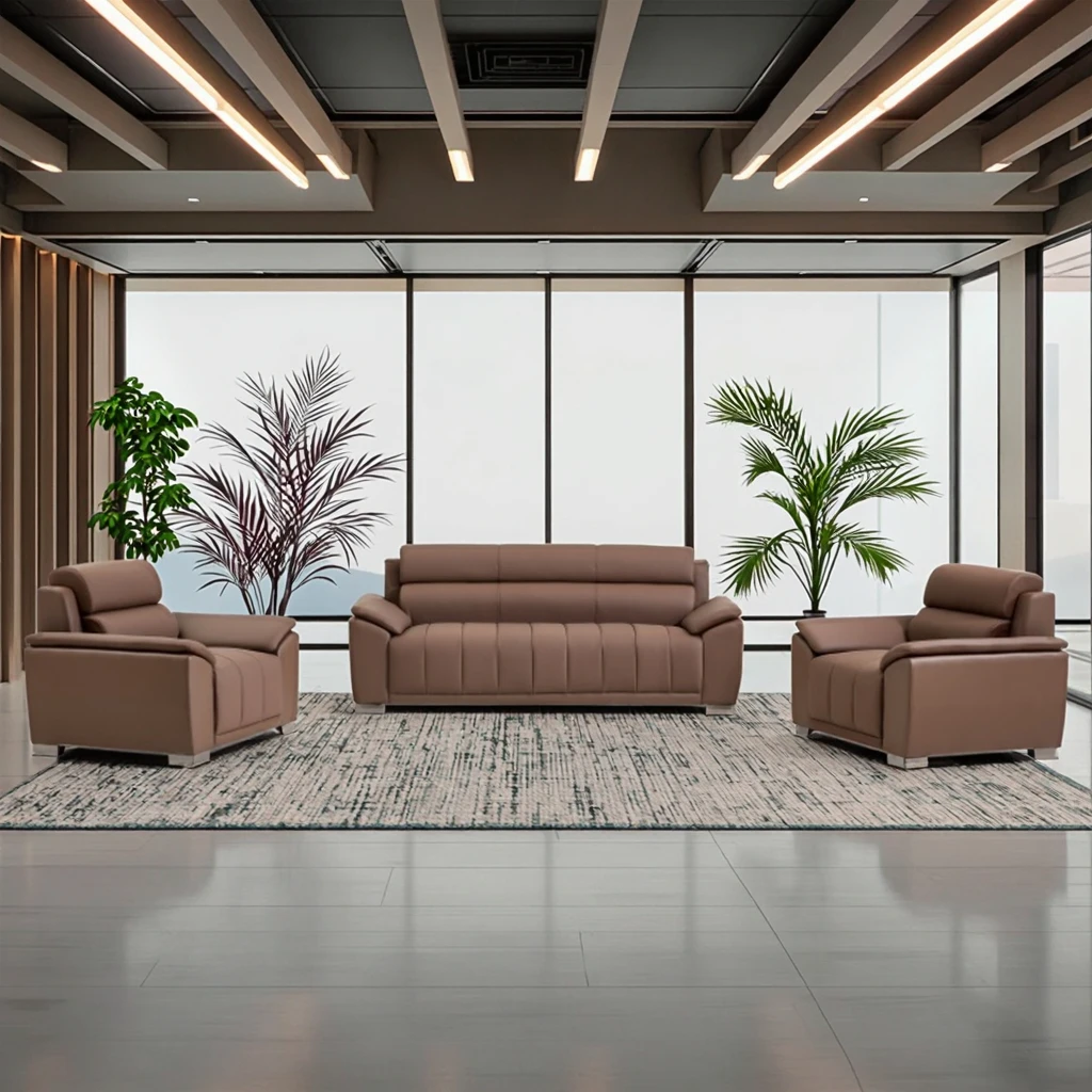 

Роскошный коричневый кожаный офисный диван для руководителя, современный для квартиры, домашнего офиса, отеля, больницы