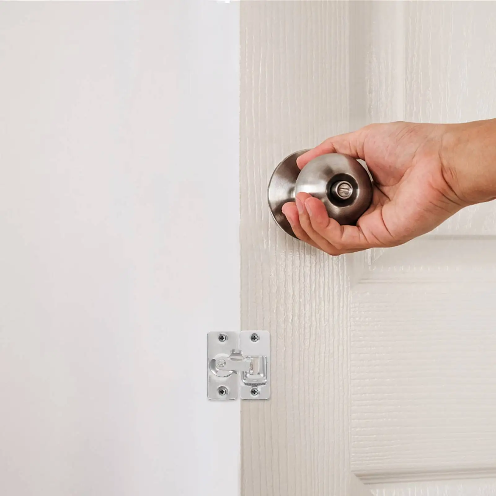 Manopola ad angolo retto Serratura per porta del fienile Chiusura scorrevole da 90 gradi Bullone per fienile Porte tascabili per armadio da camera da letto in acciaio inossidabile in metallo