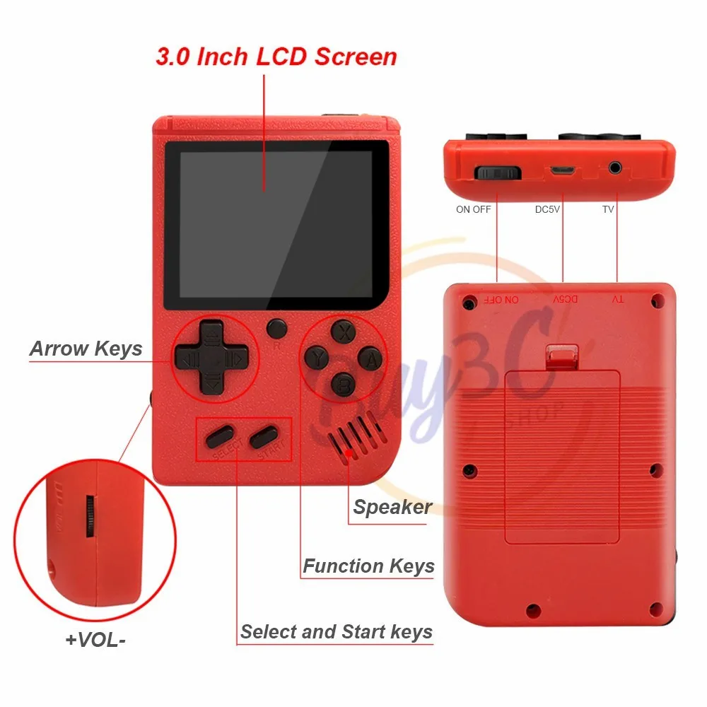 500 IN 1 Retro Mini Game Machine Console Gameboy Rechargeable Portable Video Handheld Ma-rio PSP Built-in 400 Games