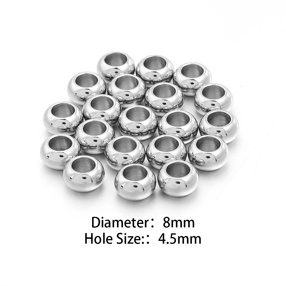 10-100 Stück hochwertige Edelstahlperlen für die Schmuckherstellung, lose Abstandshalter-Rundperlen, DIY-Armband, Halskette, Großhandel, 2-10 mm – Detail 17