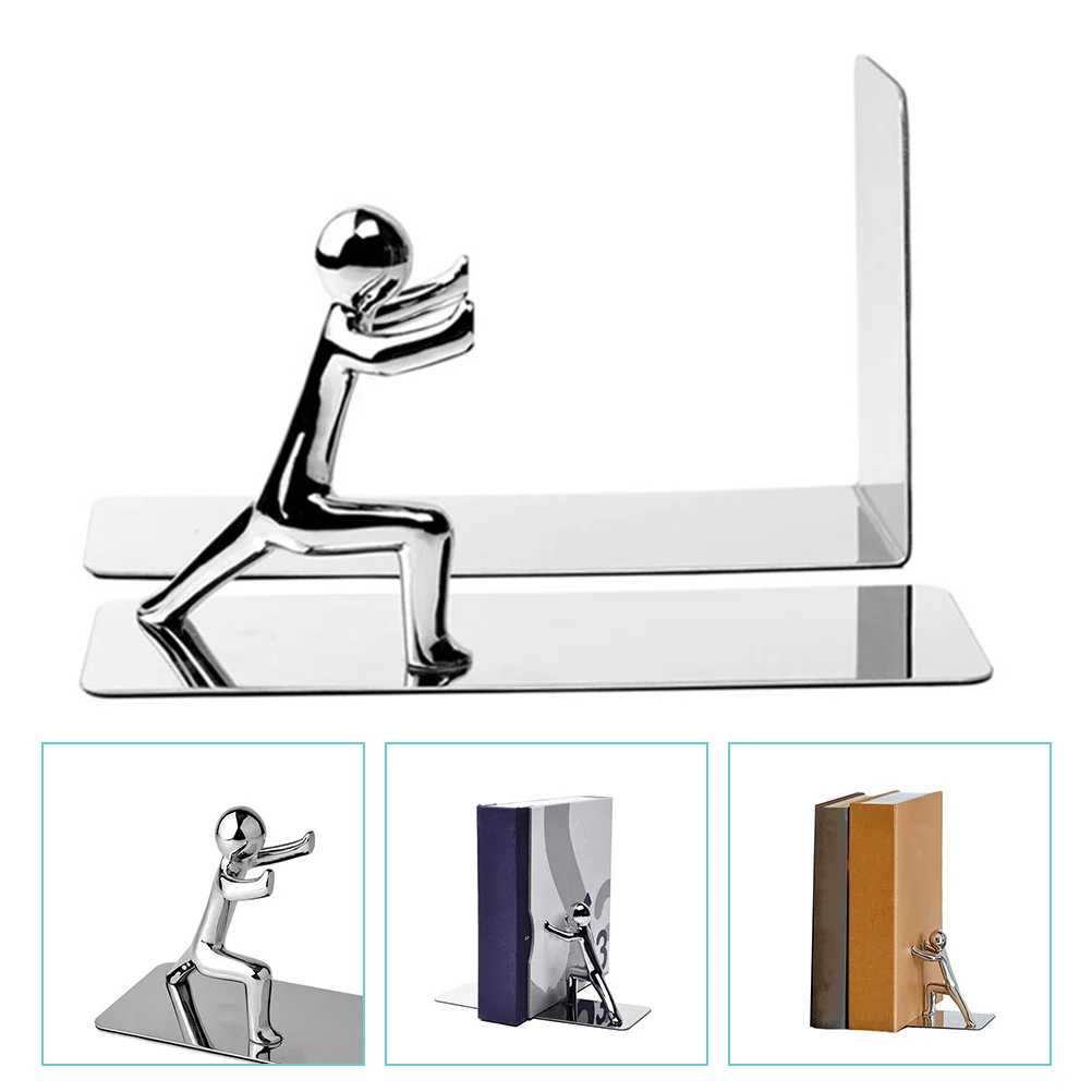 

Creative Bookshelf Stand Metal End Office Bookshelves Bookend Home Desktop Supply Decorative Decorate Earphone Bookstand