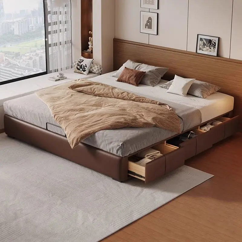 

No bedside master bedroom tatami bed row skeleton bed with drawer storage children's bed