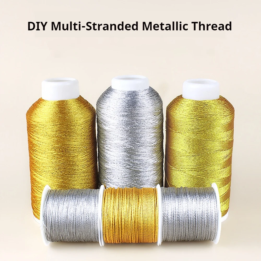 Metallic Thread Silver/Gold 0.2/0.4/0.6/0.8/1.0mm Jewelry Thread For Sewing Crafts Tinsel String Craft Making Cord Accessories