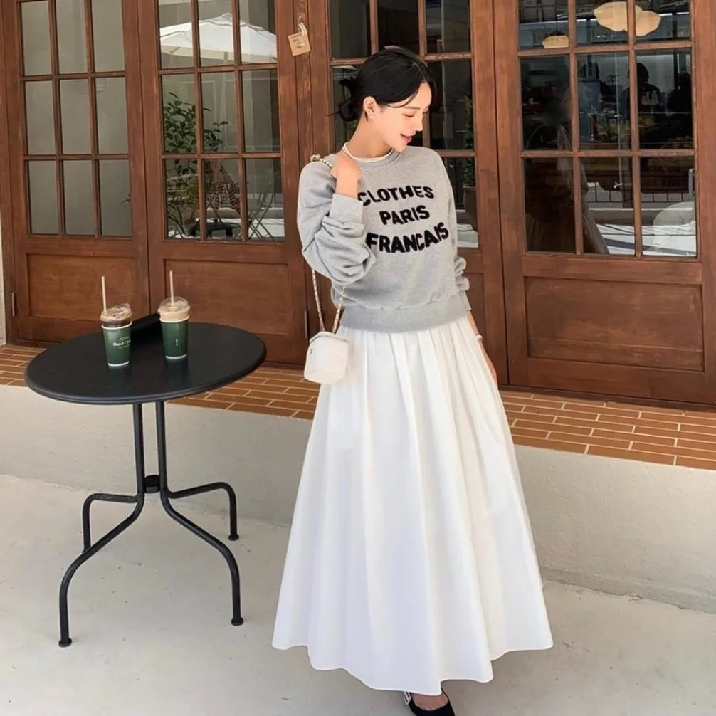 Koreaanse Sle Splice Sweater Dr Fake tweedelige casual streetwear voor dames lente herfst winter campus buitenactiviteiten