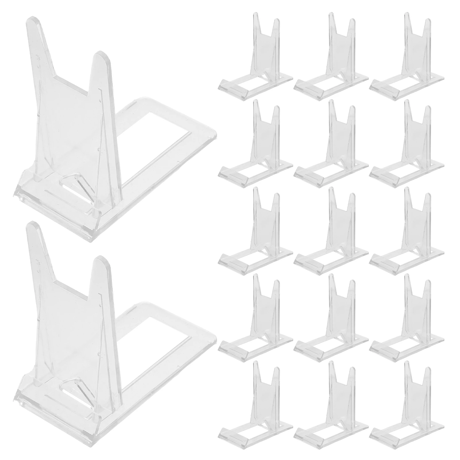 

20pcs Clear Book Display Stands Transparent Easel for Magazines Postcards Crafts Tabletop Organization