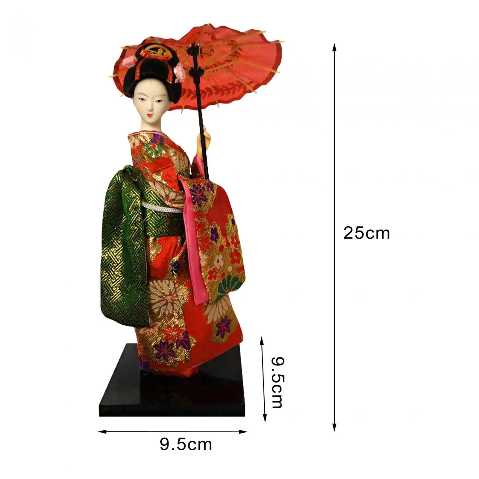 Ethnic Japanese Geisha Dolls, Asian Geisha Doll, Free Standing Sculpture Girl Statue, Kimono Dolls for Tabletop Shelf Decor