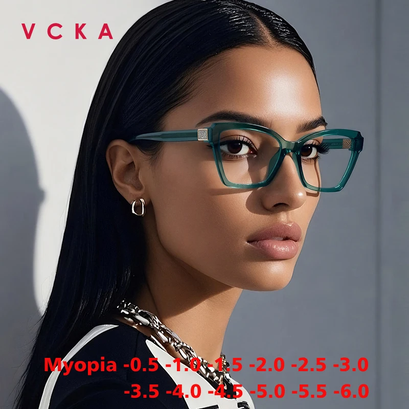 

Очки для женщин VCKA Big Butterfly Frame, 2026 TR90, модные, с защитой от синего света, с диоптриями от -0.50 до -10.0