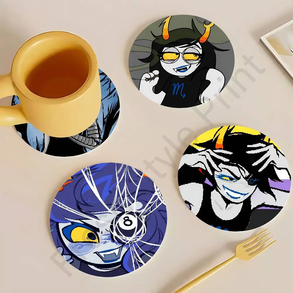 

V-Vriska S-Serket H-Homestuck Round Anime Wooden Coasters DIY Decorations Birthday Valentine Gifts