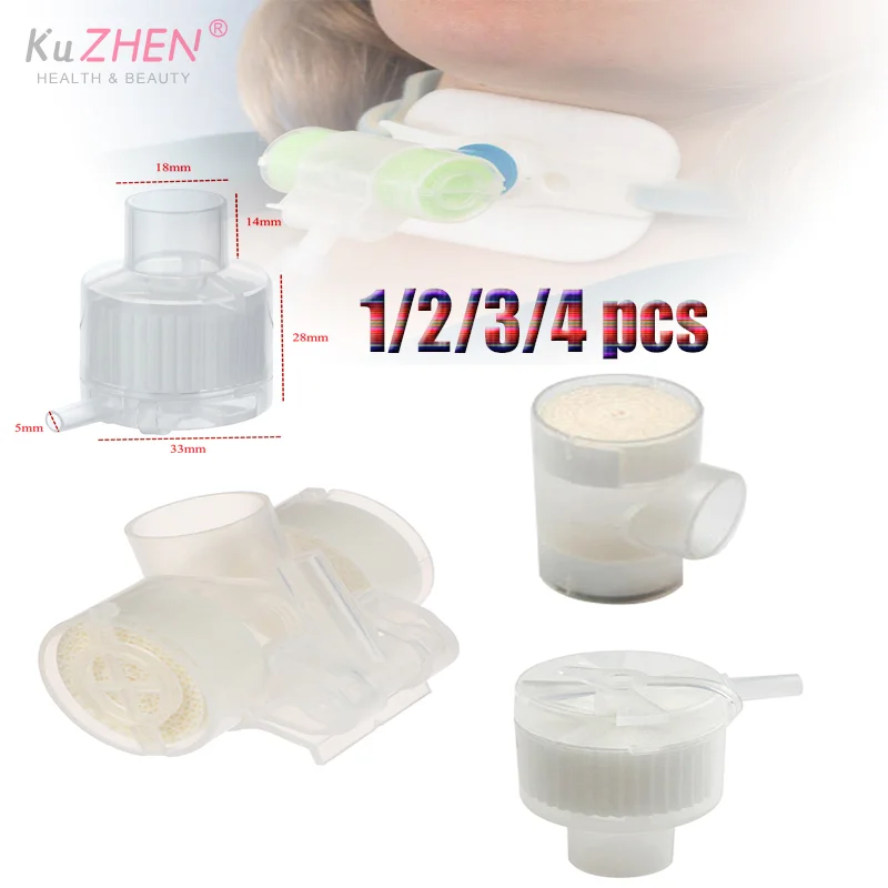 

1/2/3/4 шт. медицинский одноразовый искусственный нос с портом ввода кислорода, увлажнение, трахеостомия, вентиляционное отверстие, теплообменники и влаги