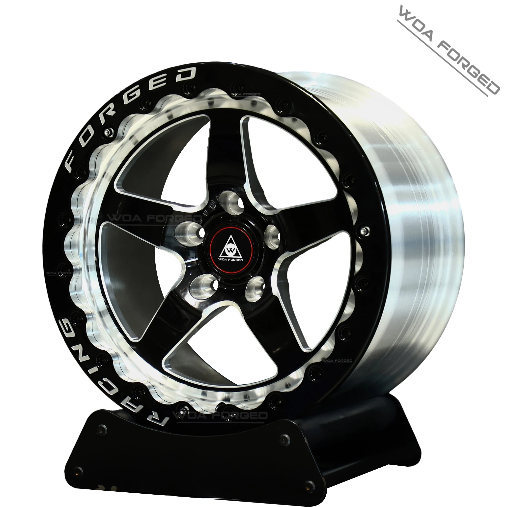 Customized 6061T6 16-24 Inch Polished Brushed Carbon Fiber Beadlock Forged Wheels 5x112/5x120.65/5x114.3/5x120 for Retrofit/