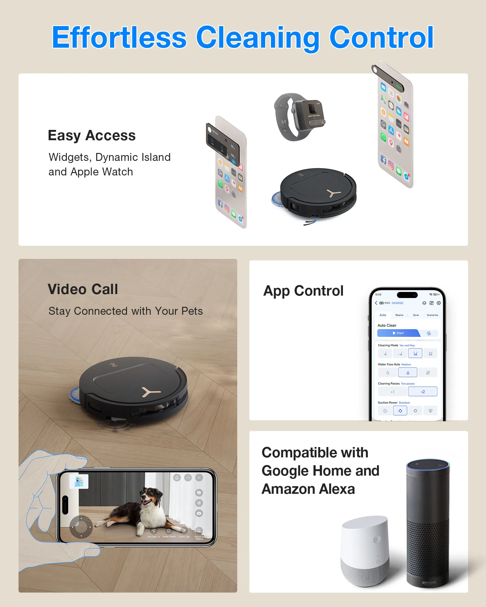 ECOVACS DEEBOT T50 PRO Omni Gen3 Care Kit, Robot Aspirador con Función de Mopa, 25,000 Pa, AIVI 3D 3.0, Adición Automática de Solución de Limpieza, Limpieza de la Mopa a 75°C ° Secado con Aire Caliente, Ultrafino, 81mm 9