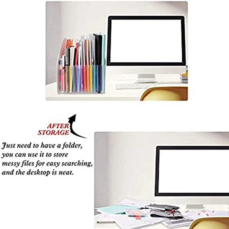 

J1UL1N Extended File Holder Folder Vertical A4 Vertical File Storage Basket Desktop 13 Pocket File Holder