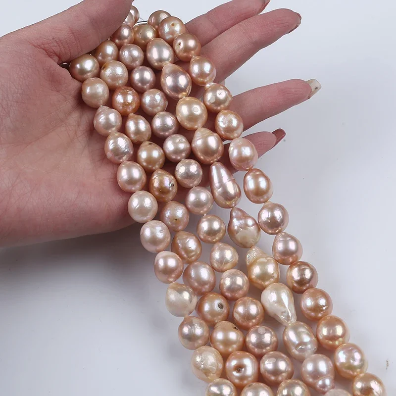 

10-12mm Cultured Edison Freshwater Pearls Loose Nucleated Loose Pearl Strand