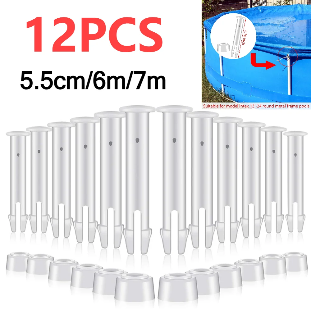 12PCS 5.5/6/7cm Plastic Pool Joint Pins with Rubber Seal for Intex Round Metal Frame Swimming Pool Accessories Parts