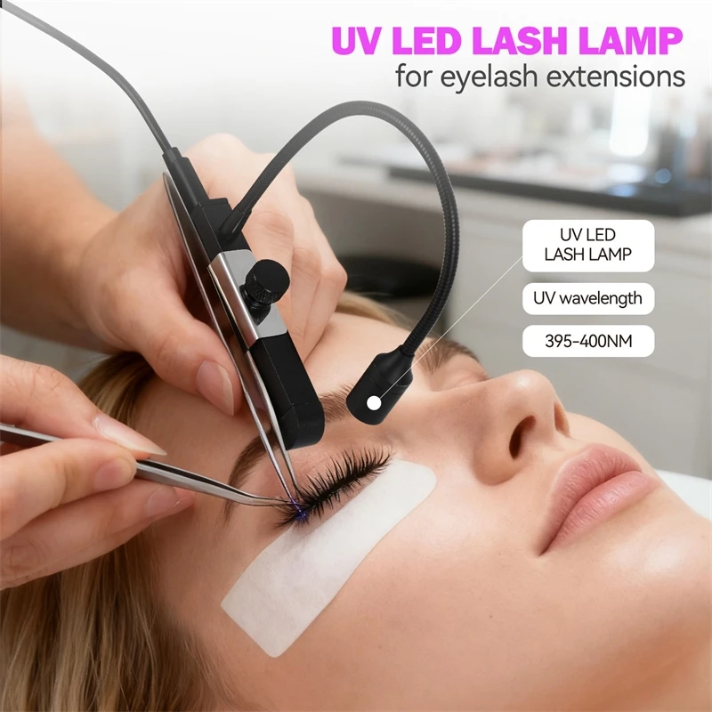 Eyelash Extension UV Curing LED Lamp Portable Tweezer Light Foot Switch For Lash Technicians Home Salon Travel Gift For Women