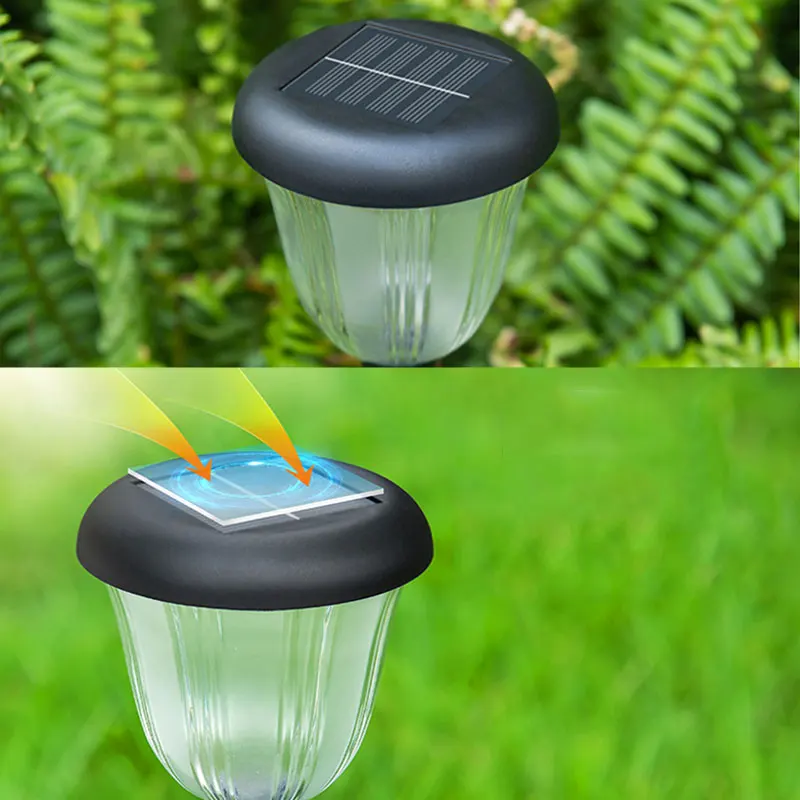 Solar Lights Outdoor Garden Tulip Colorful Warm Light Lantern Waterproof Landscape Lighting Pathway Yard Lawn Garden Decoration