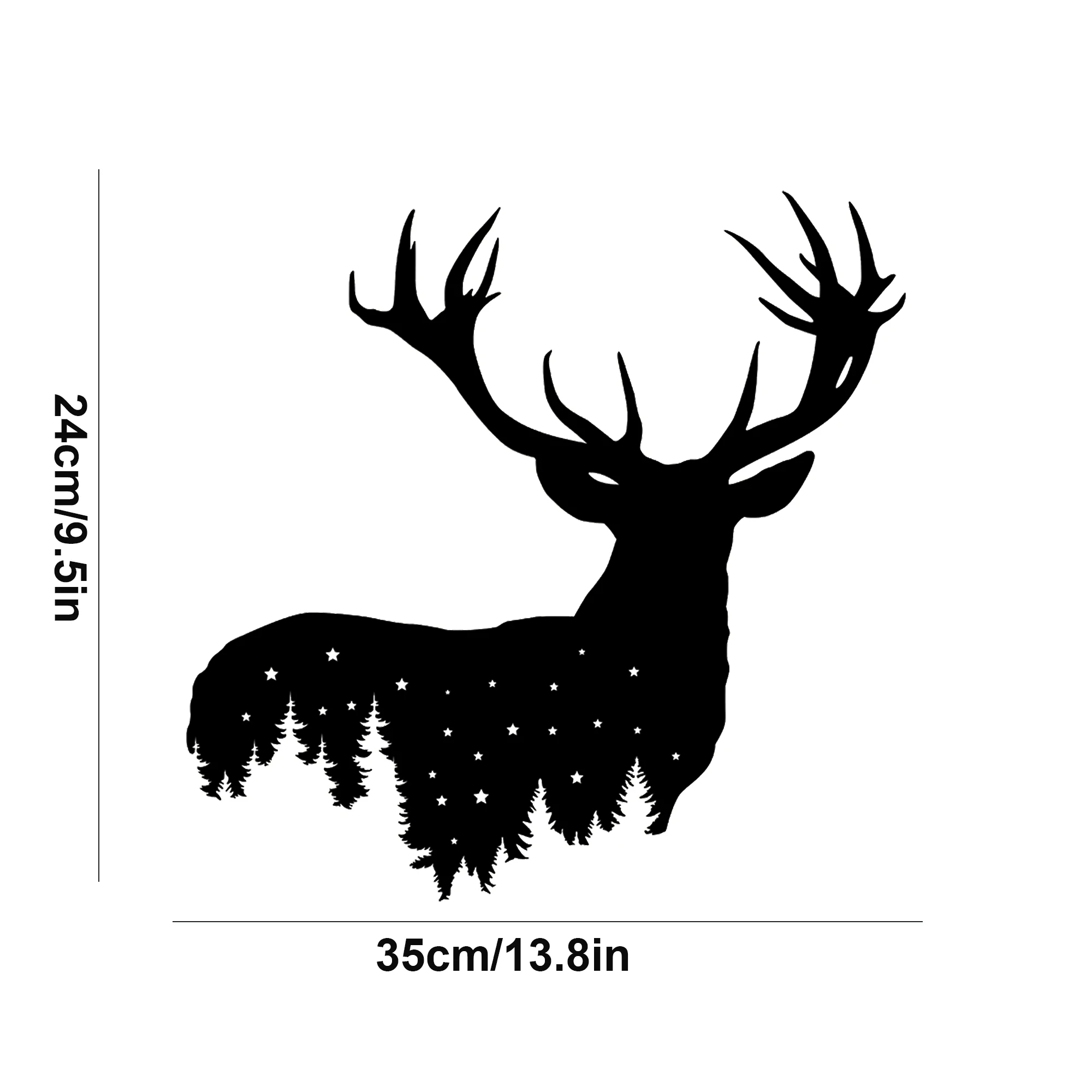 13.8x9.5inch Deer Design Metal Wall Art Hanging for Living Room Bedroom Indoor Outdoor Office Decoration