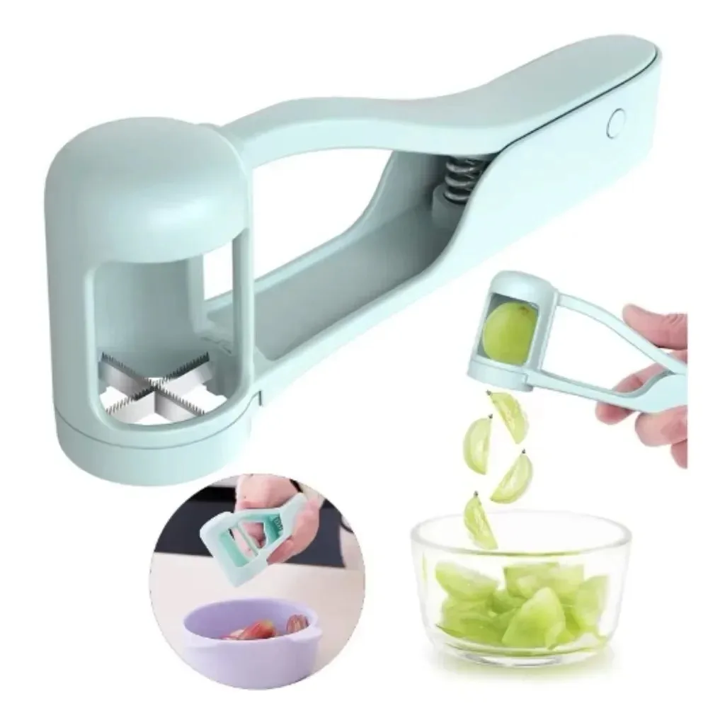 Cherry Fruit Salad Splitter Artifact for Toddlers Kitchen Accessories for Baby Fruit Cut Gadget Tomato Slicer Cutter Grape Tools
