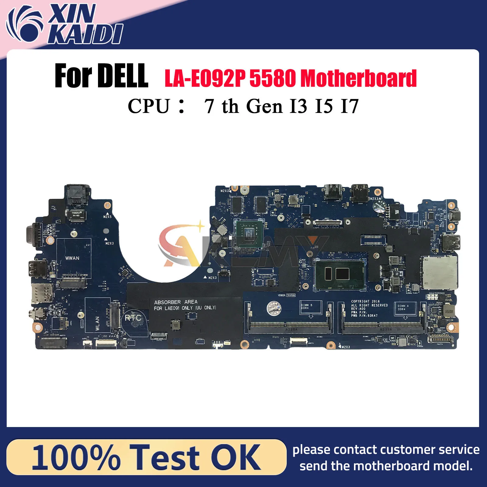 

Материнская плата для ноутбука Dell Latitude 5580 LA-E092P с i5 i7 930MX 07W357 0309W1 07RD9D 0DDVMC, 100% протестировано, ОК