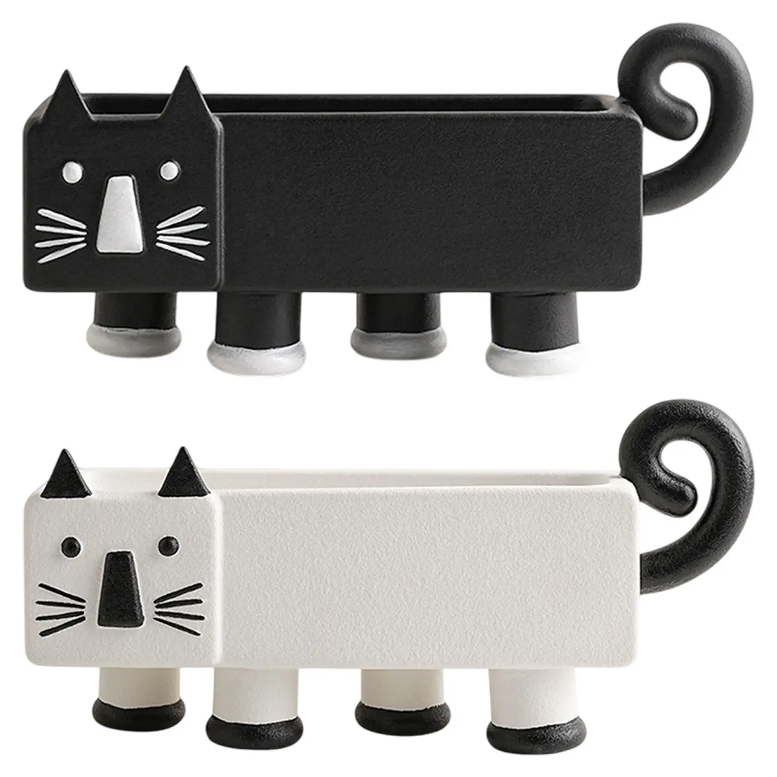 

Cartoon Cat Statue Storage Tray Versatile Candy Dish Housewarming Gift