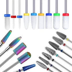 Ceramic Tungsten Carbide Nail Drill Bit Rotate Burr Milling Nail Cutter Bits Electric Drill Machine For Manicure Pedicure Tools