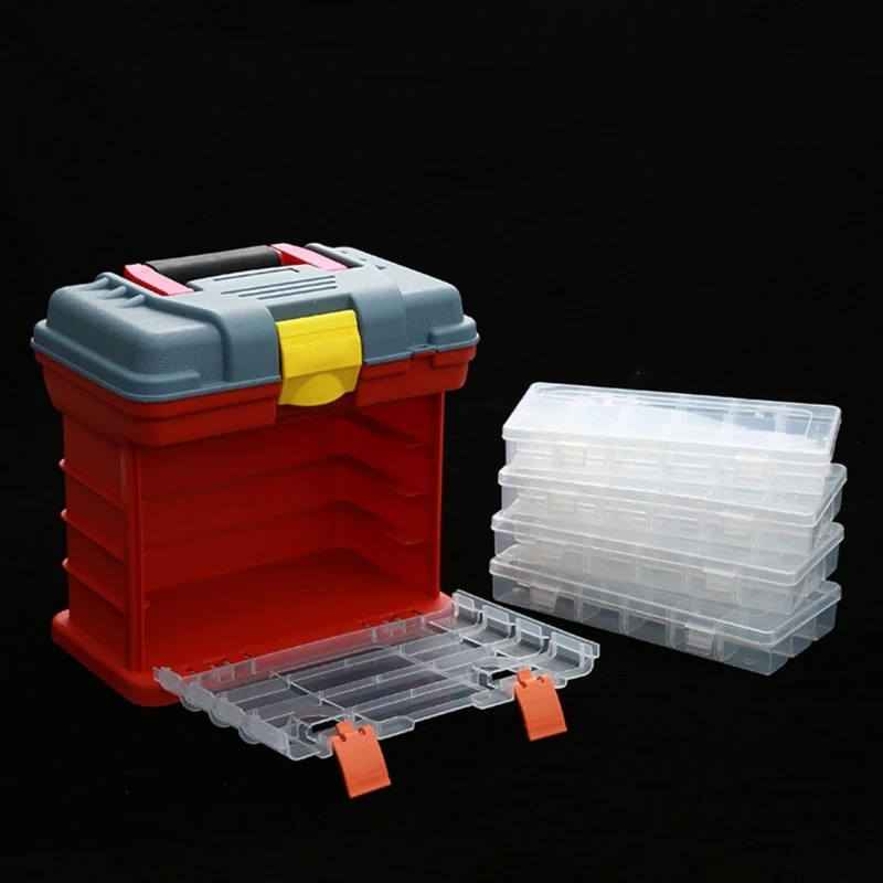 4 Layer Large Capacity Fishing Tackle Box Multifunctional Fishing Accessories Storage Container Box
