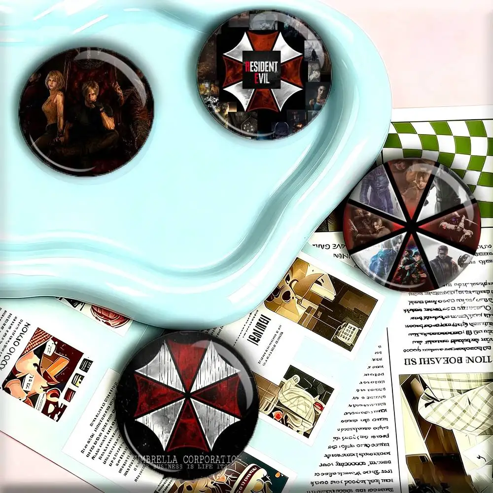 cool Leon Kennedy Resident Evil 25 32 44 58 75mm Badges Personalized Round Brooches Pins Accessory Gift
