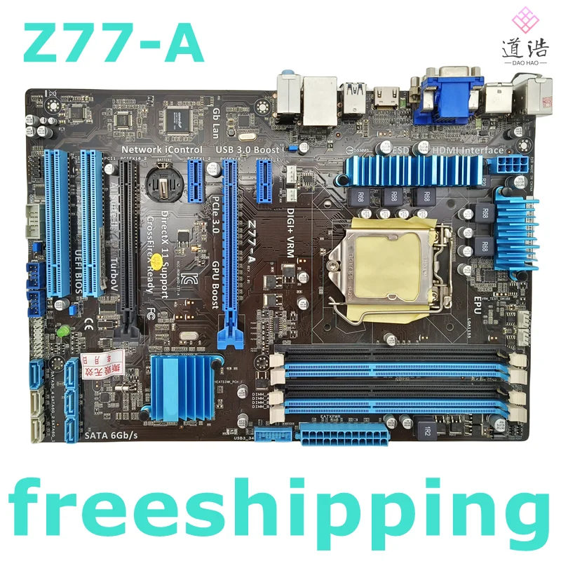 

For Z77-A Motherboard 32GB LGA 1155 DDR3 ATX Z77 Mainboard 100% Tested Fully Work