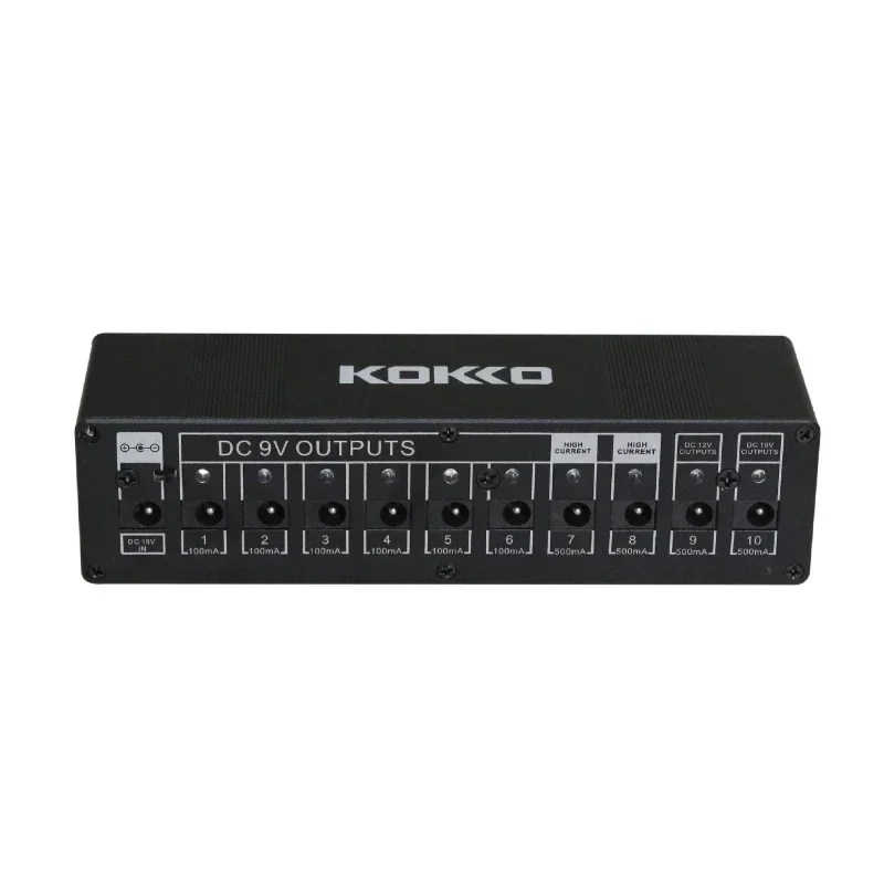 KOKKO Guitar Effect Power Supply Station Distributor 10 Isolated DC Outputs 9V/12V/18V with Short Circuit Guitar Accessories