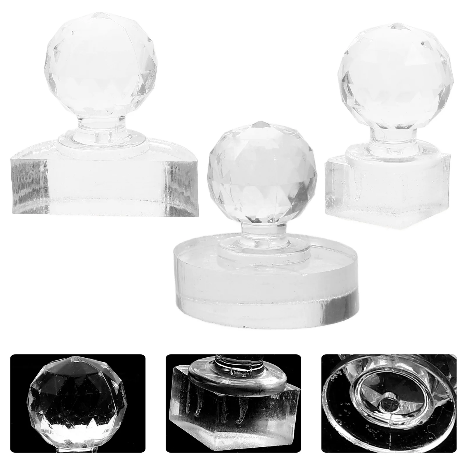 

3Pcs Powdered Pressing Tool Acrylic Eye Makeup Stamp Blusher Seal Mold Repair Tool Press Stamp Eye Shadow Applicator