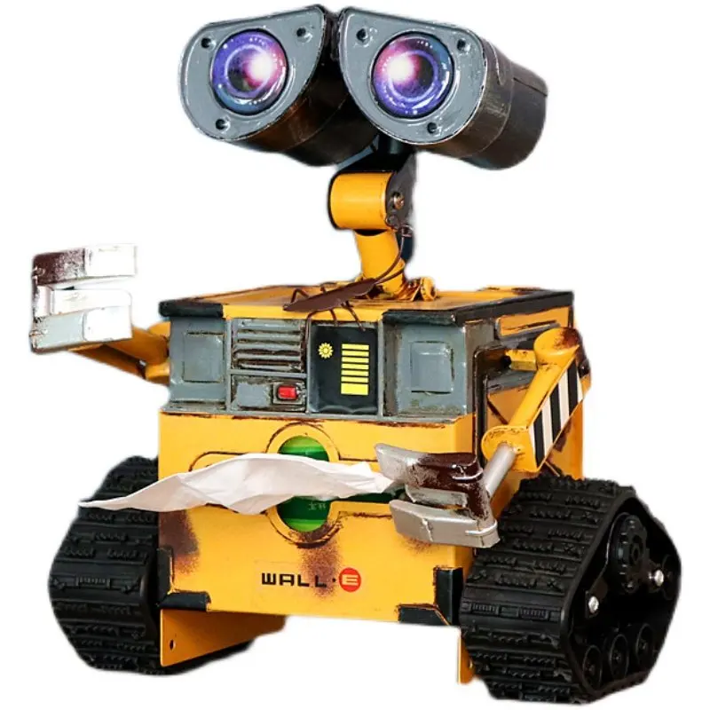 Creative Retro Wall E Robot Napkin Tissue Box Iron Paper Box Living Room Decor Ornament Gift Action Figure Toys
