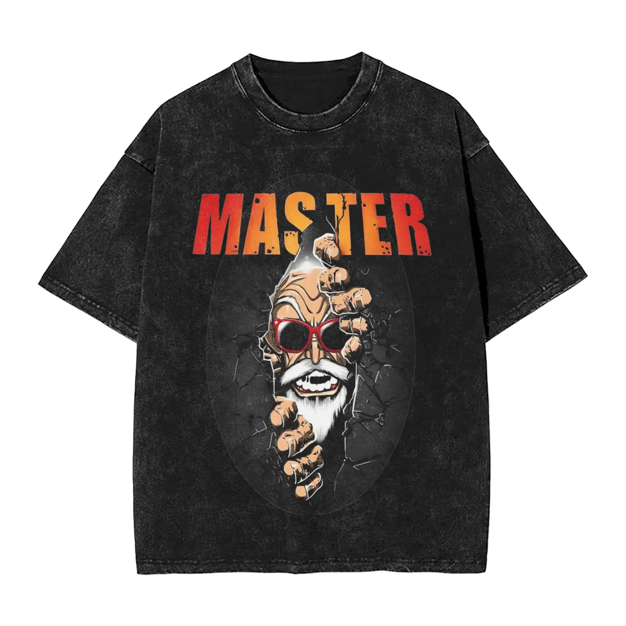 2026 Master Roshi Dragon Ball Bedrucktes T-Shirt für Herren und Damen, gewaschenes T-Shirt, hochwertiges Vintage-Baumwoll-T-Shirt, Harajuku-Oberteile