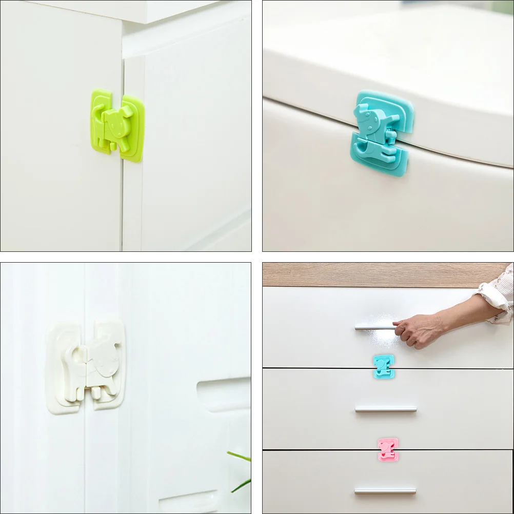 

4Pcs Baby Protective Lock Kid ABS Material Refrigerator Cabinet Drawer Safety Latch Child Proof Lock