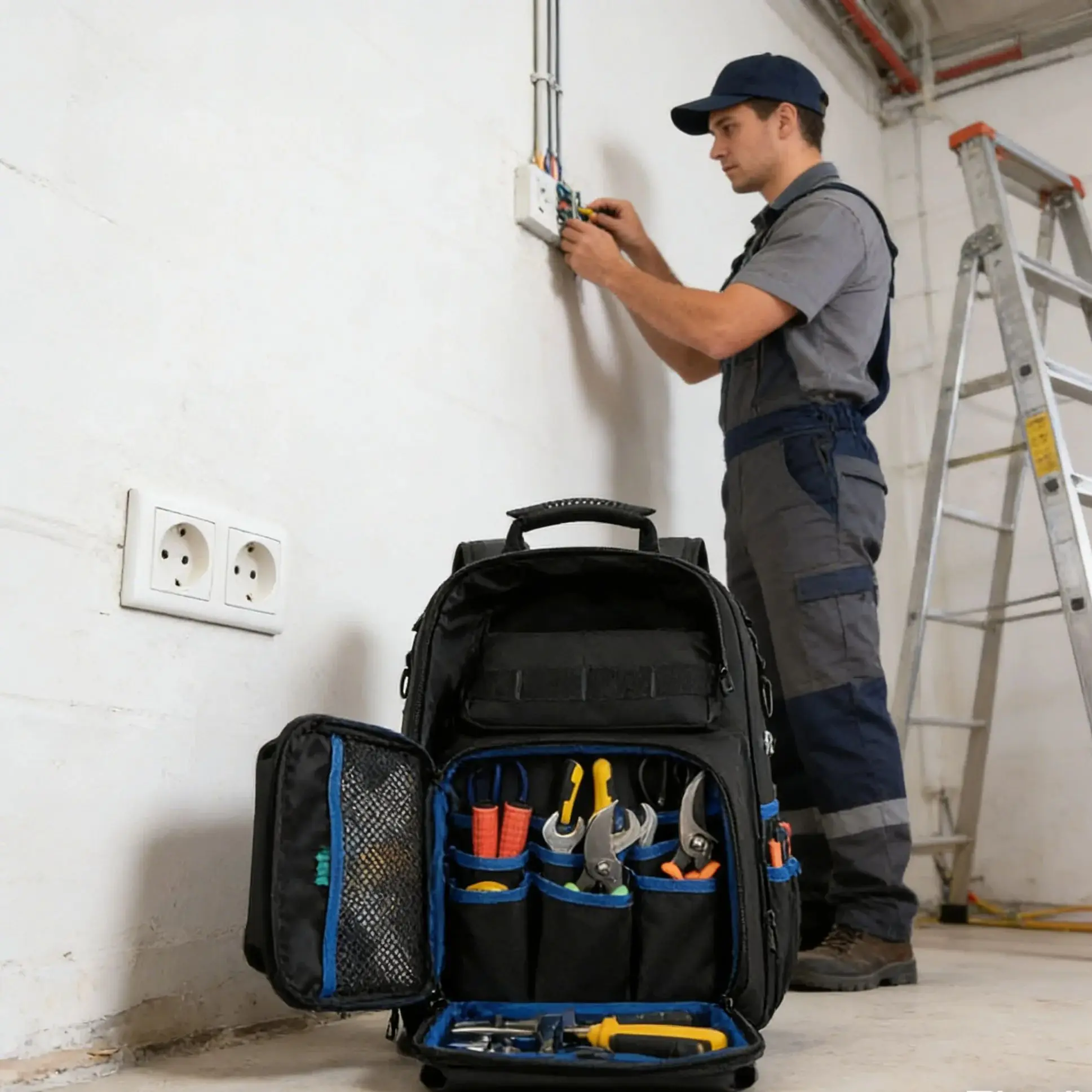 

Сверхмощный рюкзак для инструментов со съемной сумкой для хранения инструментов, многофункциональный карман-вставка для органайзера для инструментов электрика, новинка