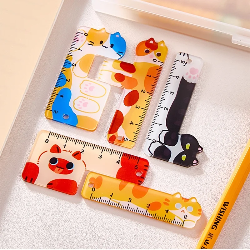 20set/lot Cartoon Cat Dog Ruler Cute Bookmark Measuring Drawing Tool Promotional Gift School Supplies