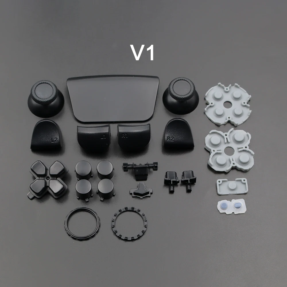 1set For PS5 Controller D-pad Share Buttons Kit Key Replacement Shell Case Cover L1 R1 L2 R2 Joystick Cap & Conductive Rubber